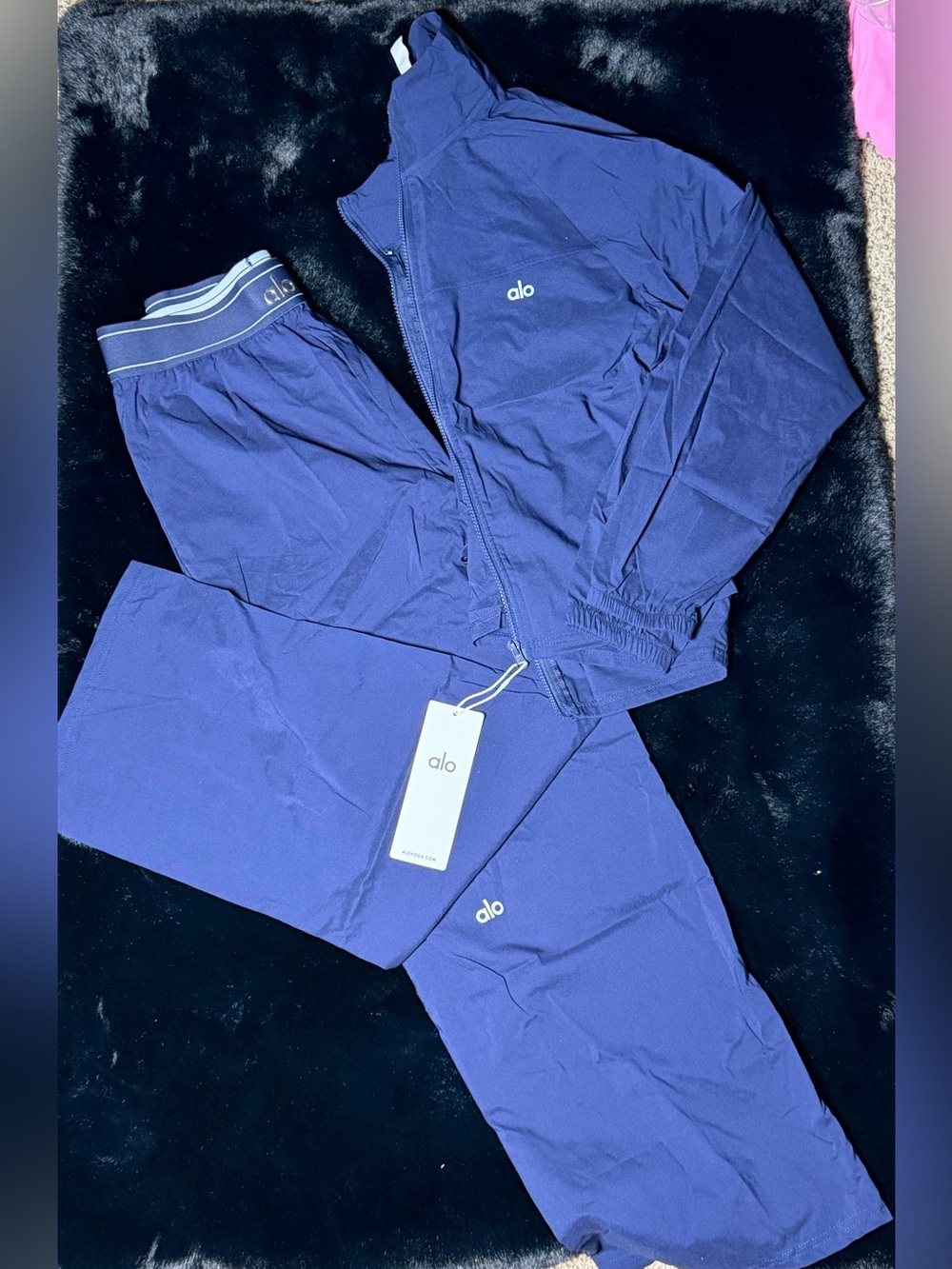 ALO Yoga Kids Navy Sweatpants & Jacket Set
